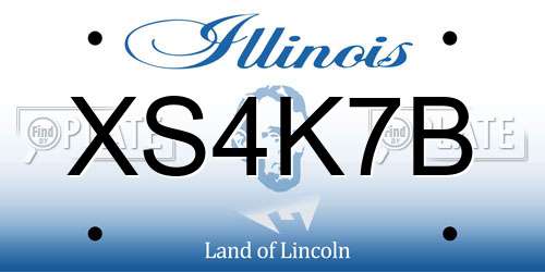 XS4K7B Illinois License Plate