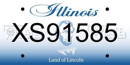 XS91585 Illinois License Plate