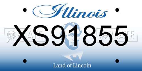 XS91855 Illinois License Plate