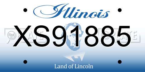 XS91885 Illinois License Plate