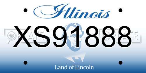 XS91888 Illinois License Plate