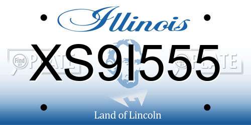XS9I555 Illinois License Plate