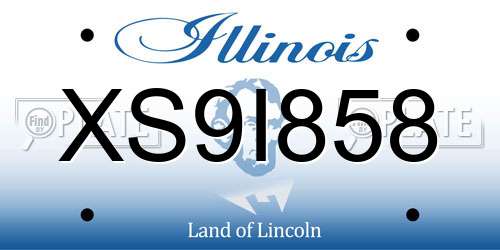 XS9I858 Illinois License Plate