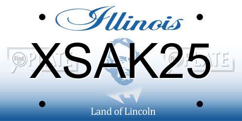 XSAK25 Illinois License Plate