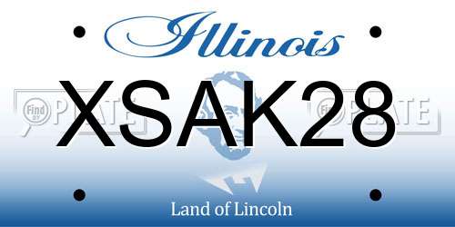XSAK28 Illinois License Plate