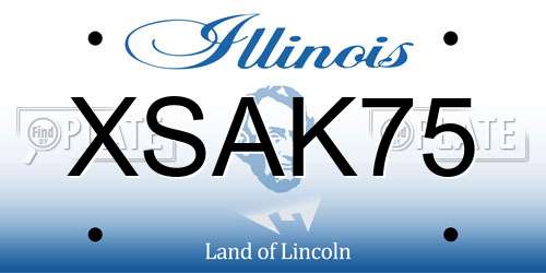 XSAK75 Illinois License Plate