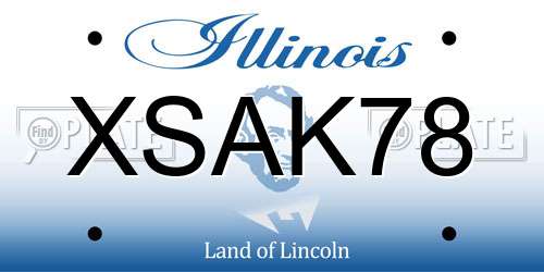 XSAK78 Illinois License Plate