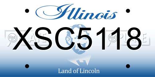 XSC5118 Illinois License Plate
