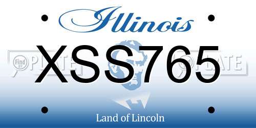 XSS765 Illinois License Plate