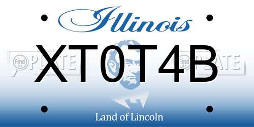 XT0T4B Illinois License Plate