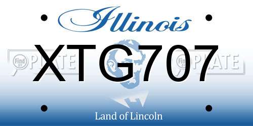 XTG707 Illinois License Plate