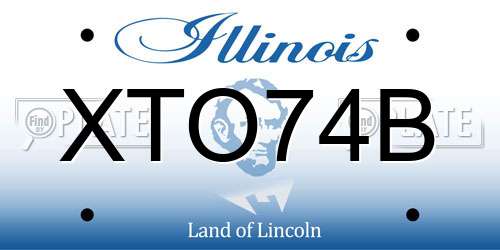 XTO74B Illinois License Plate