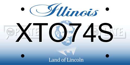 XTO74S Illinois License Plate