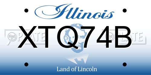 XTQ74B Illinois License Plate