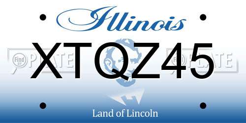 XTQZ45 Illinois License Plate