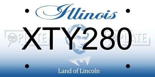 XTY280 Illinois License Plate