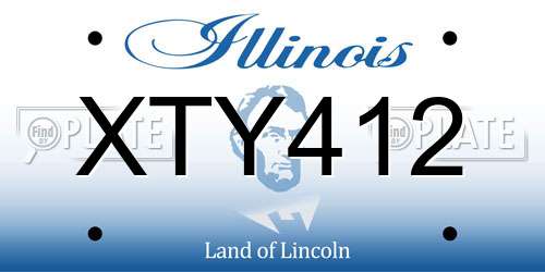 XTY412 Illinois License Plate