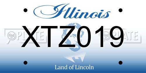 XTZ019 Illinois License Plate