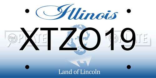 XTZO19 Illinois License Plate