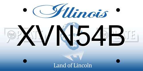 XVN54B Illinois License Plate