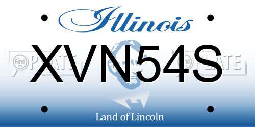 XVN54S Illinois License Plate