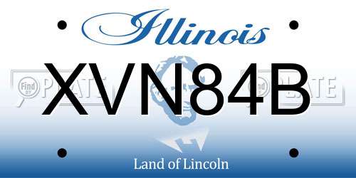 XVN84B Illinois License Plate