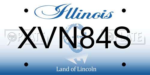 XVN84S Illinois License Plate