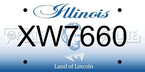 XW7660 Illinois License Plate