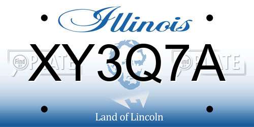 XY3Q7A Illinois License Plate