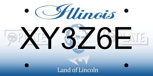 XY3Z6E Illinois License Plate