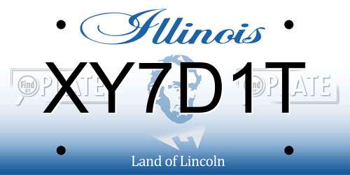 XY7D1T Illinois License Plate