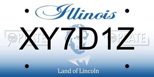 XY7D1Z Illinois License Plate
