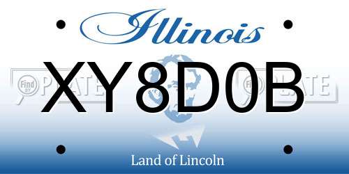 XY8D0B Illinois License Plate