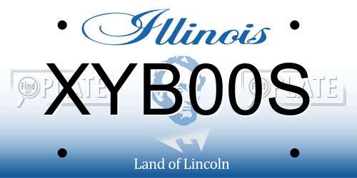 XYB00S Illinois License Plate