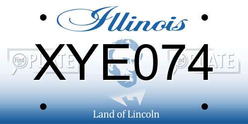 XYE074 Illinois License Plate
