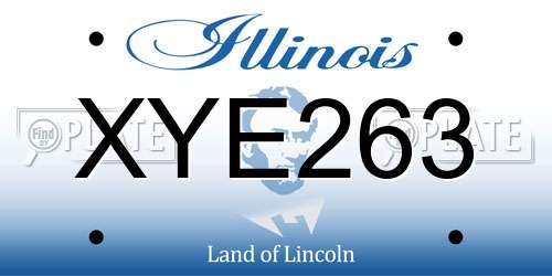 XYE263 Illinois License Plate