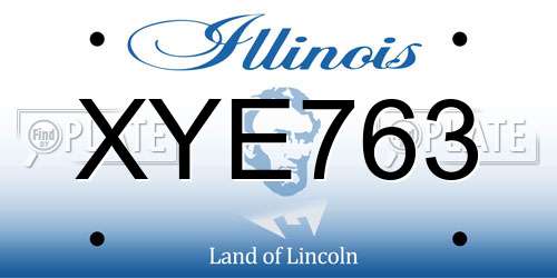 XYE763 Illinois License Plate