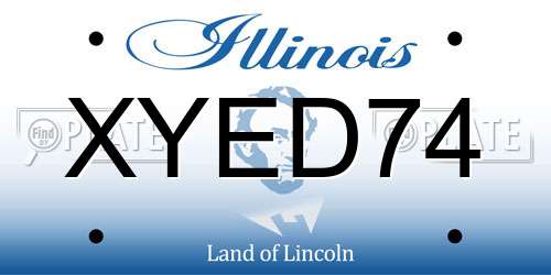 XYED74 Illinois License Plate