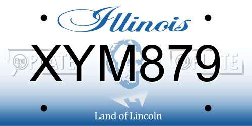 XYM879 Illinois License Plate