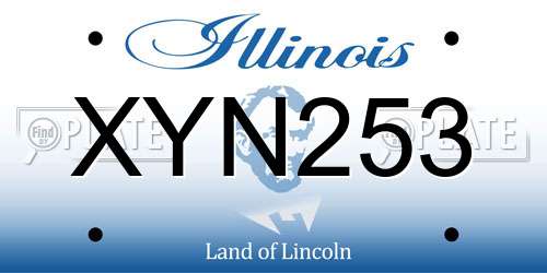 XYN253 Illinois License Plate