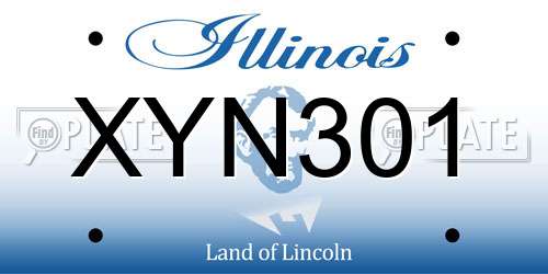 XYN301 Illinois License Plate
