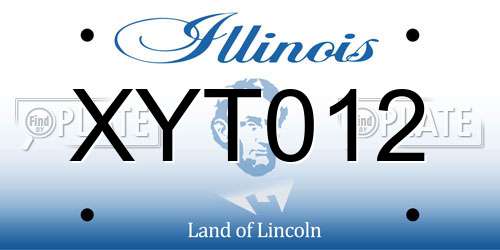 XYT012 Illinois License Plate