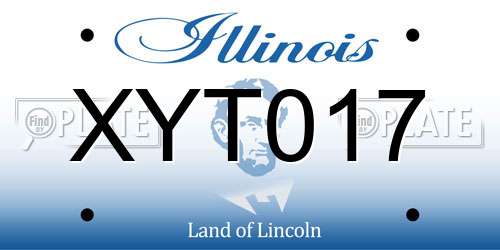 XYT017 Illinois License Plate