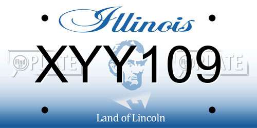 XYY109 Illinois License Plate