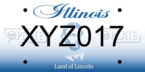 XYZ017 Illinois License Plate