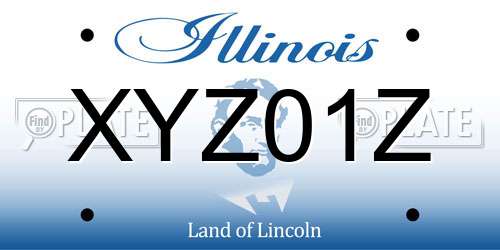 XYZ01Z Illinois License Plate