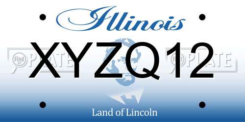 XYZQ12 Illinois License Plate