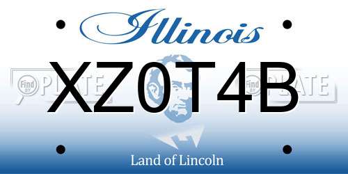 XZ0T4B Illinois License Plate