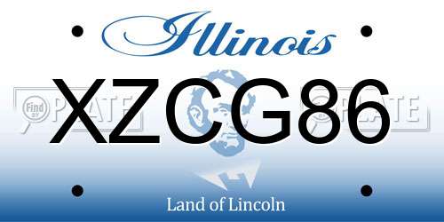 XZCG86 Illinois License Plate