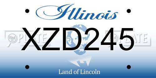 XZD245 Illinois License Plate